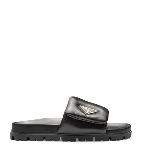 prada slides black|Prada slides on sale.